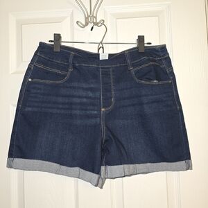 Time and Tru Blue Jean Shorts with Cuffed Hems